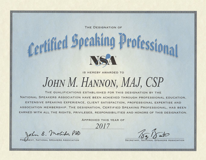 Certified Speaking Professional